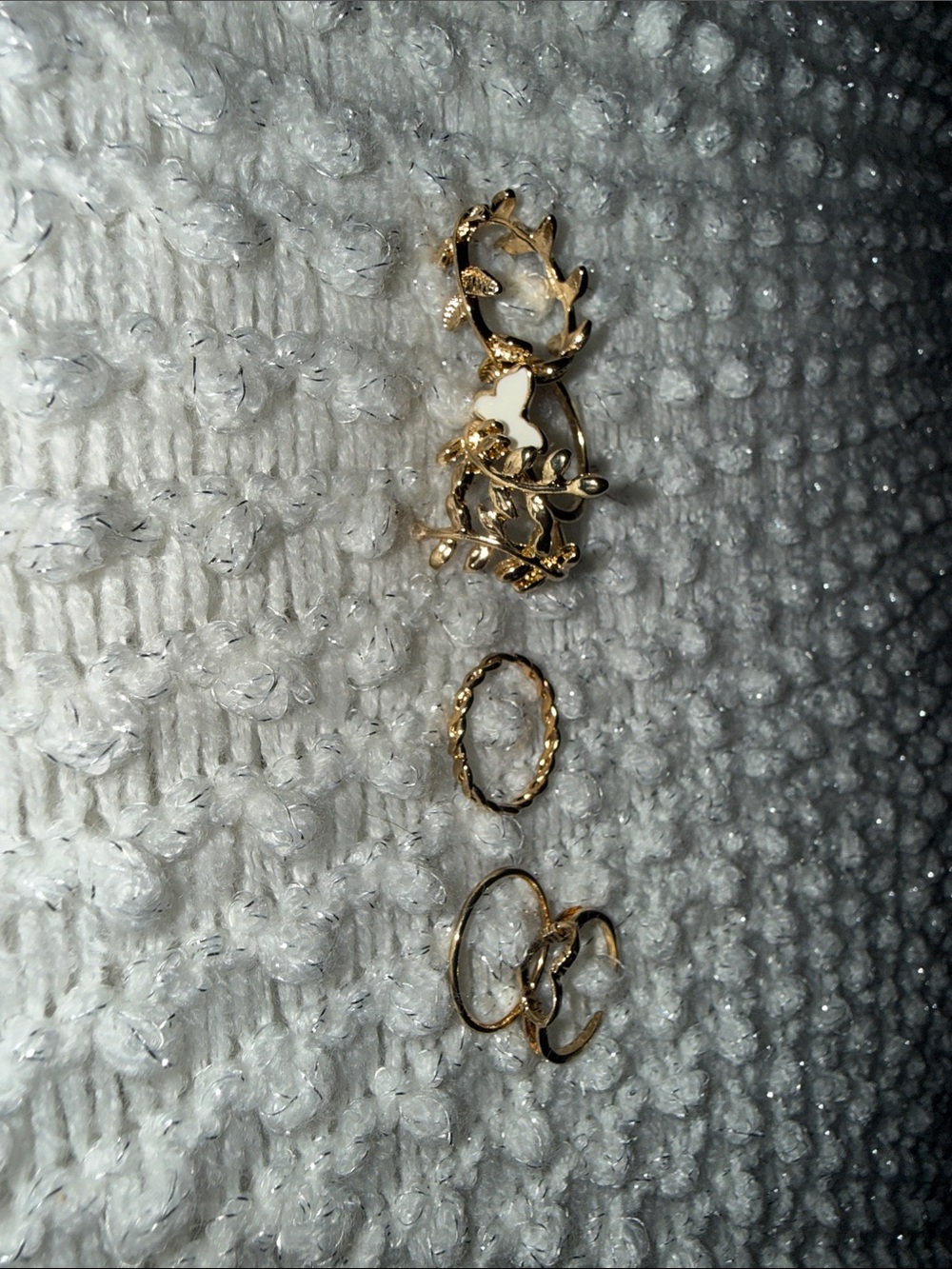 20 rings !! Gold Women’s Stackable Rings Set - White Accent - 20 rings!